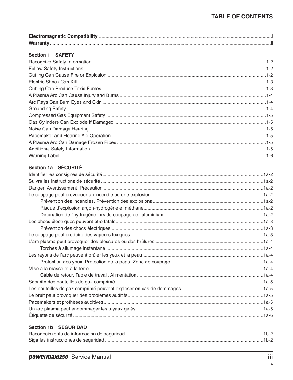 Powermax1250 | Hypertherm Powermax1250 Service Manual User Manual | Page 6 / 98