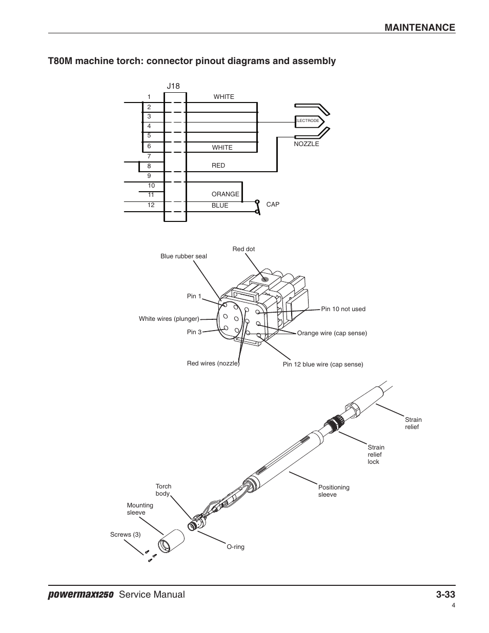 Powermax1250, Maintenance, Service manual 3-33 | Hypertherm Powermax1250 Service Manual User Manual | Page 66 / 98