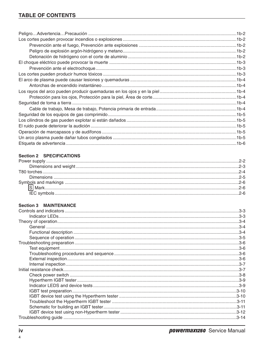 Powermax1250 | Hypertherm Powermax1250 Service Manual User Manual | Page 7 / 98