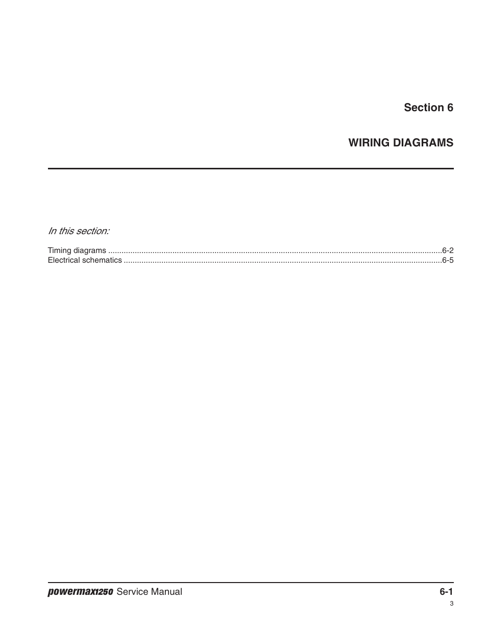 Section 6 – wiring diagrams | Hypertherm Powermax1250 Service Manual User Manual | Page 94 / 98