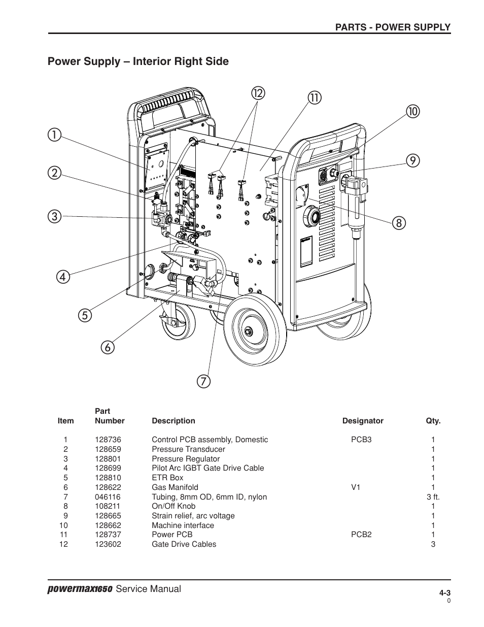 Interior right side -3 | Hypertherm Powermax1650 Service Manual User Manual | Page 56 / 73
