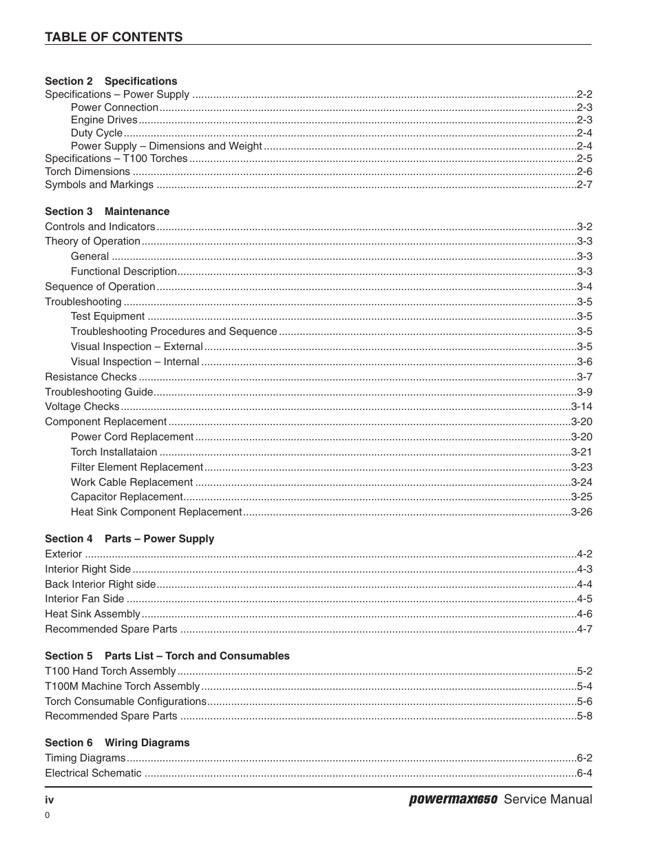 Powermax1650 | Hypertherm Powermax1650 Service Manual User Manual | Page 7 / 73