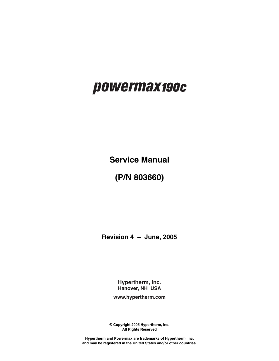 Hypertherm Powermax190c Service Manual User Manual | Page 2 / 47