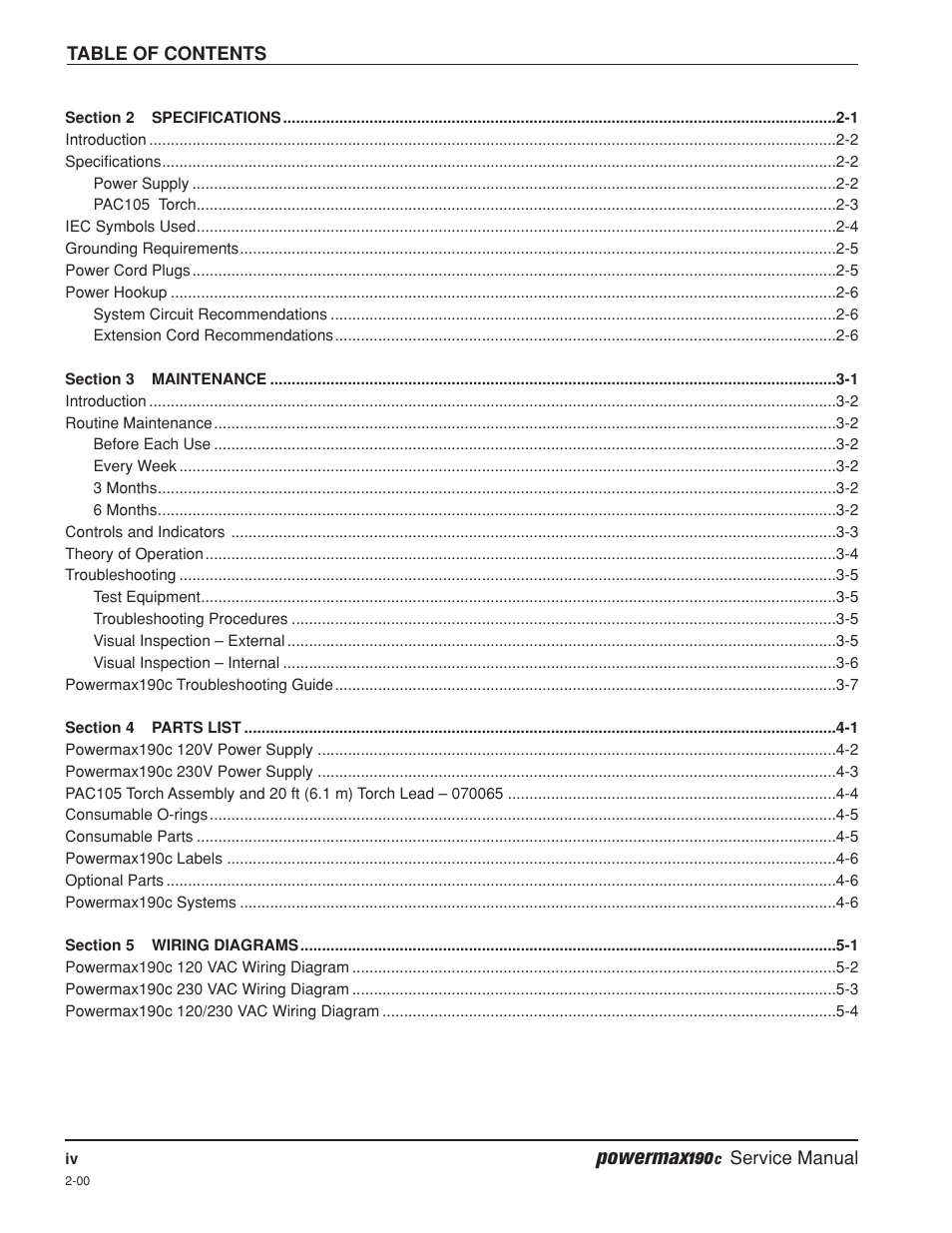 Powermax190 | Hypertherm Powermax190c Service Manual User Manual | Page 7 / 47