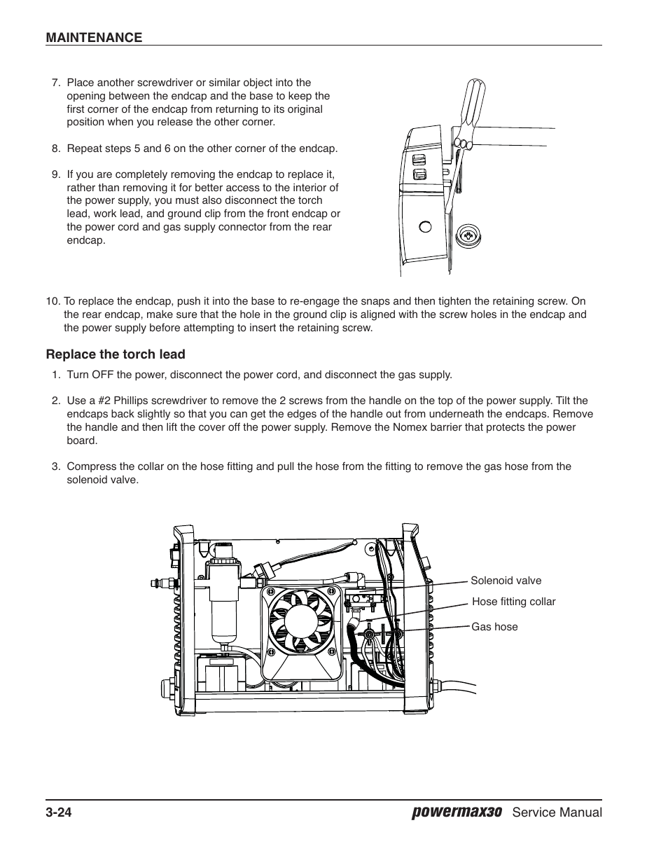 Replace the torch lead, Powermax30 | Hypertherm Powermax30 Service Manual User Manual | Page 63 / 88