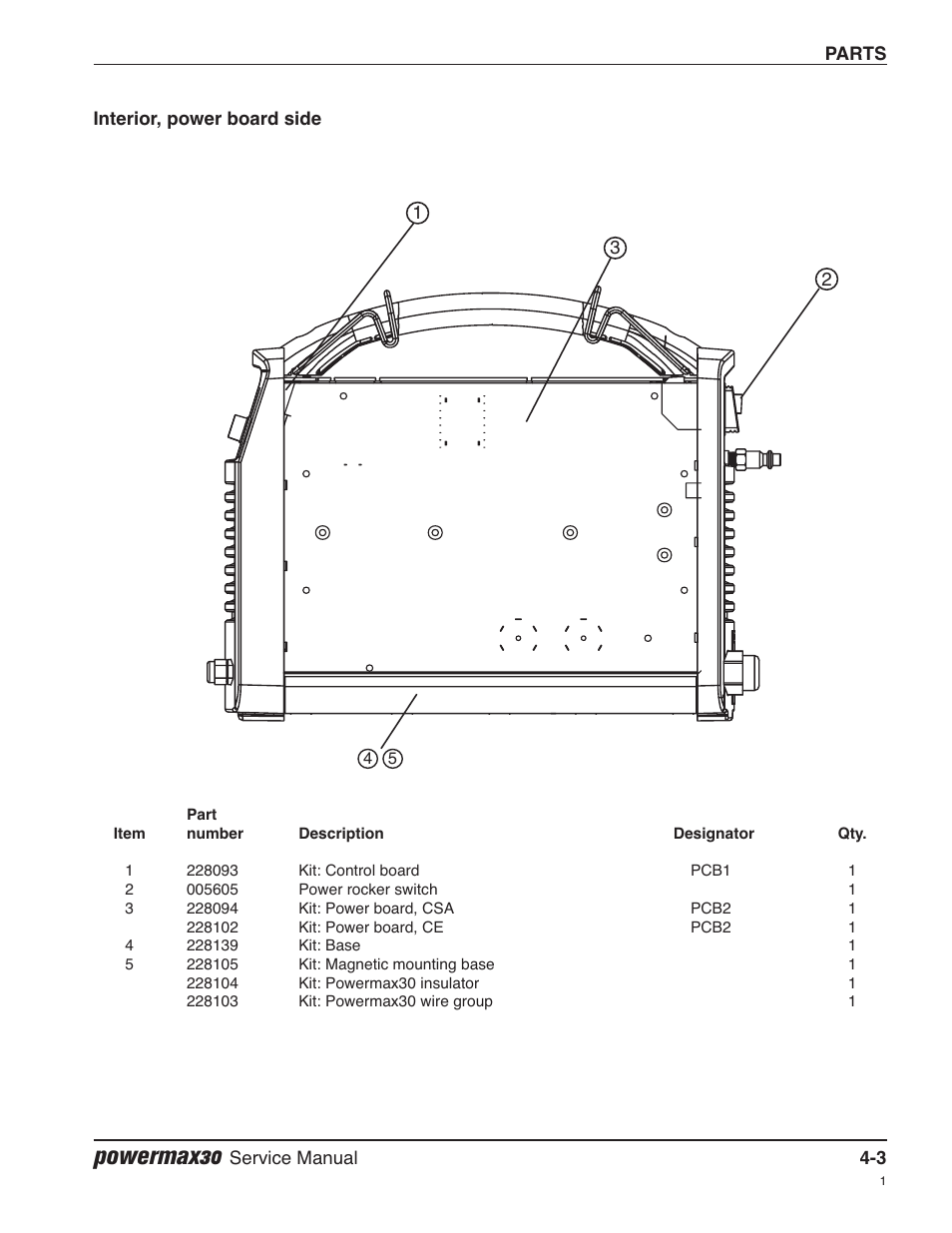 Interior, power board side, Powermax30 | Hypertherm Powermax30 Service Manual User Manual | Page 80 / 88