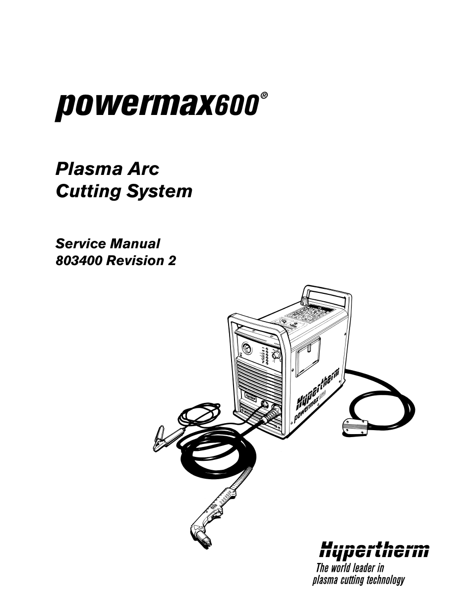 Hypertherm Powermax600 Service Manua User Manual | 89 pages