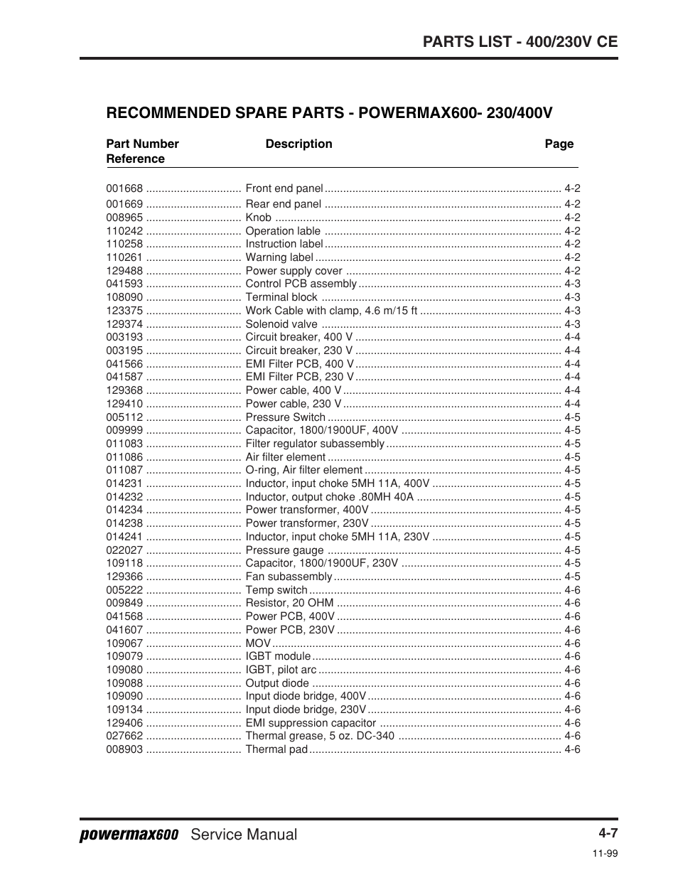 Powermax | Hypertherm Powermax600 Service Manua User Manual | Page 65 / 89