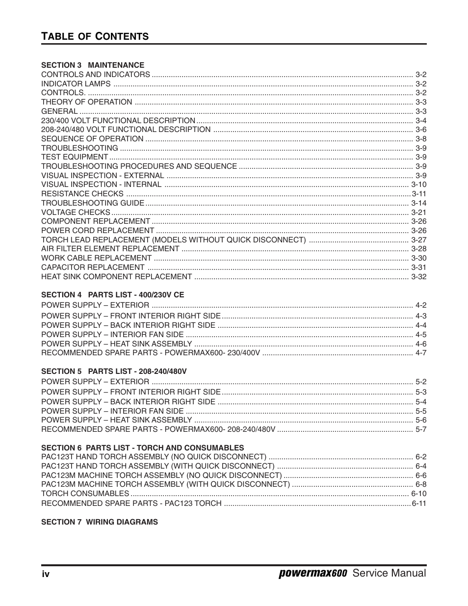 Powermax | Hypertherm Powermax600 Service Manua User Manual | Page 8 / 89