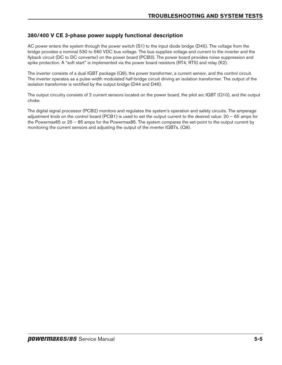 Powermax | Hypertherm Powermax65 Service Manual Rev.1 User Manual | Page 131 / 248