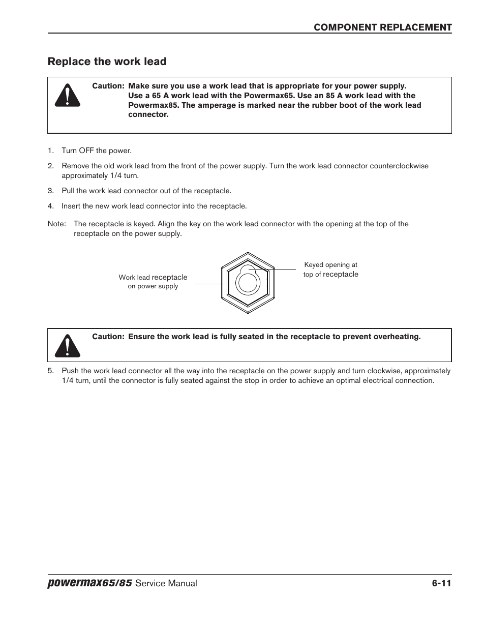 Replace the work lead, Replace the work lead -11, Powermax | Hypertherm Powermax65 Service Manual Rev.1 User Manual | Page 193 / 248