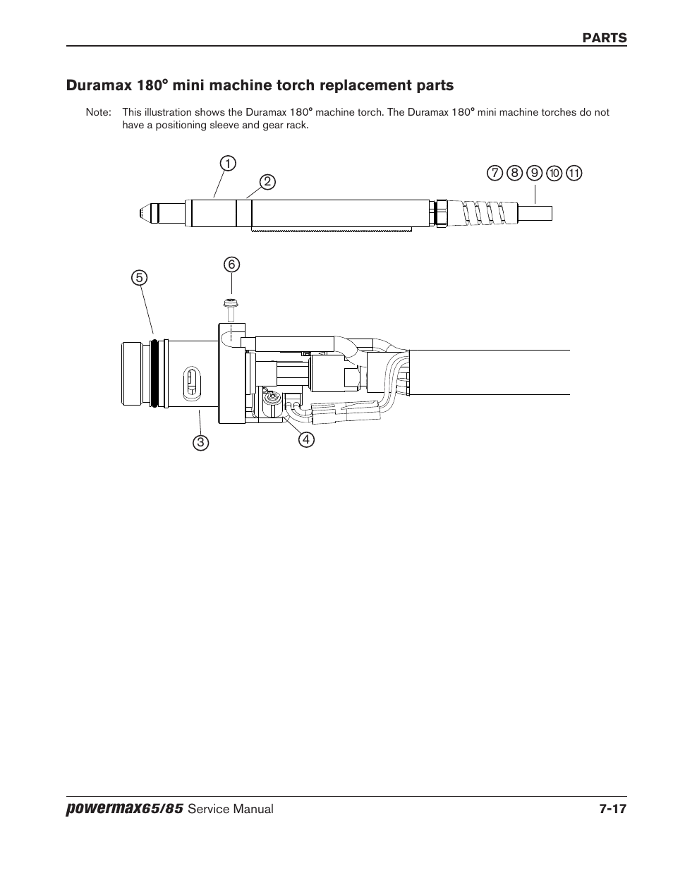 Duramax 180° mini machine torch replacement parts, Powermax | Hypertherm Powermax65 Service Manual Rev.1 User Manual | Page 233 / 248