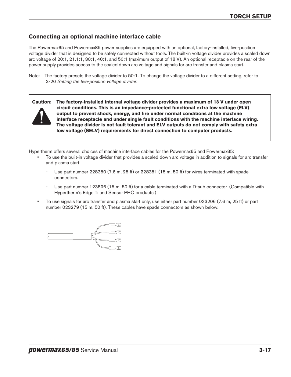 Connecting an optional machine interface cable, Connecting an optional machine interface cable -17, Powermax | Hypertherm Powermax65 Service Manual Rev.1 User Manual | Page 65 / 248