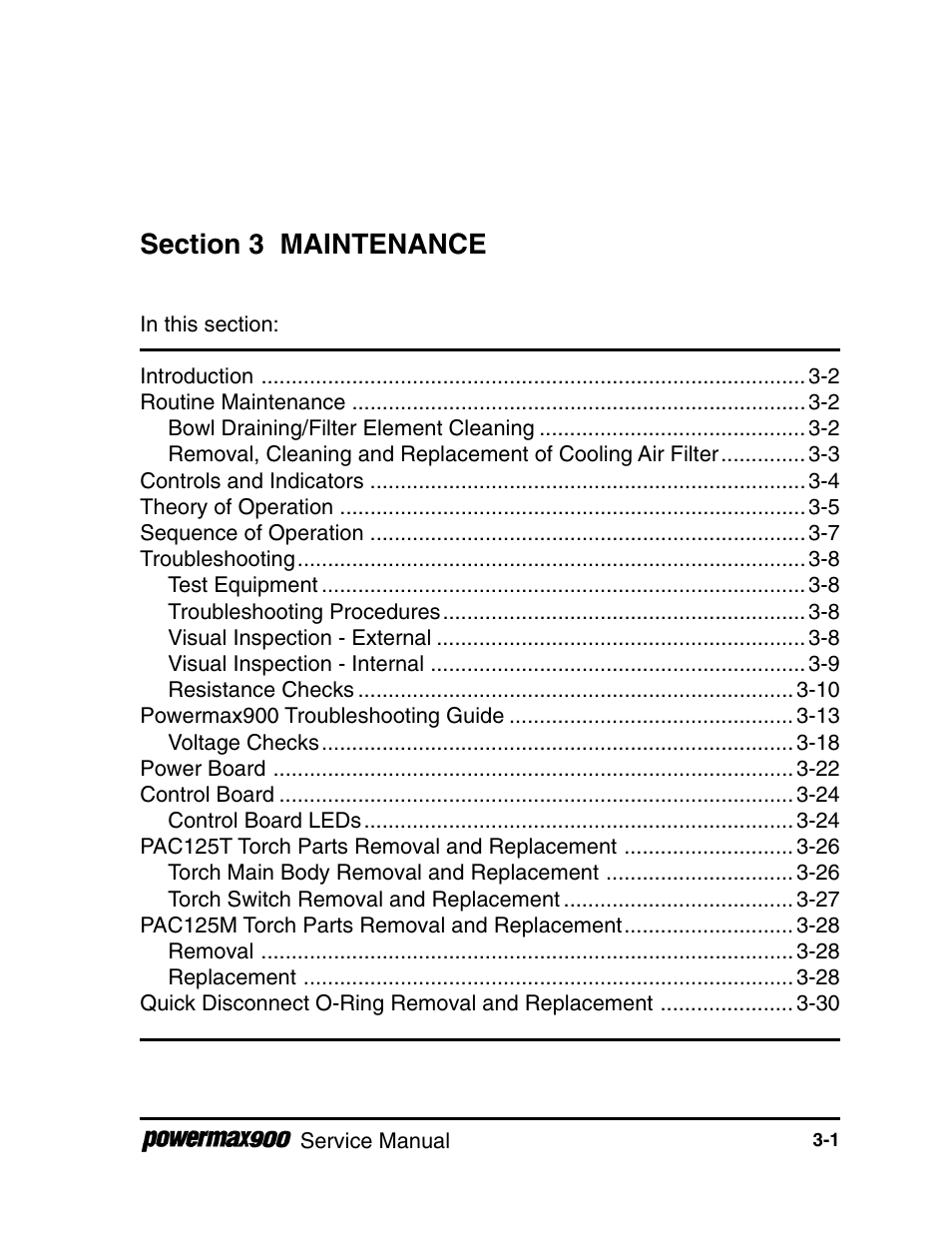 Section 3 maintenance | Hypertherm Powermax900 Service Manual User Manual | Page 28 / 107