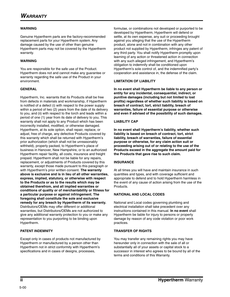 Hypertherm Powermax900 Service Manual User Manual | Page 5 / 107