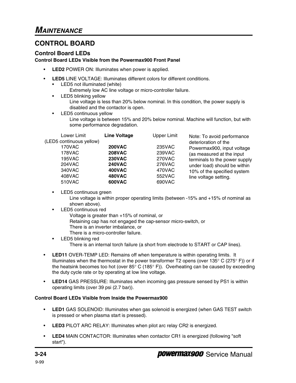 Service manual control board, Aintenance | Hypertherm Powermax900 Service Manual User Manual | Page 51 / 107