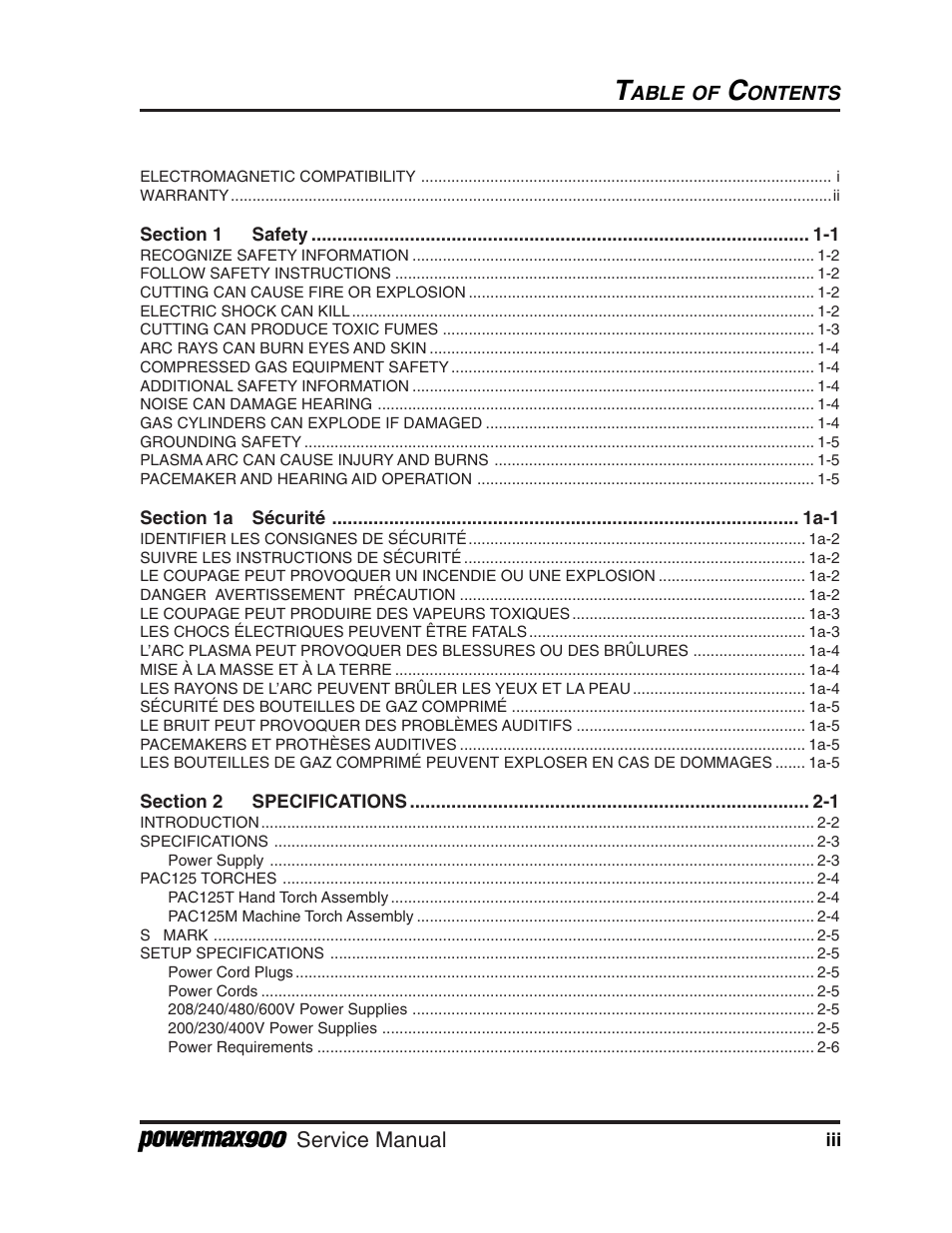 Hypertherm Powermax900 Service Manual User Manual | Page 6 / 107