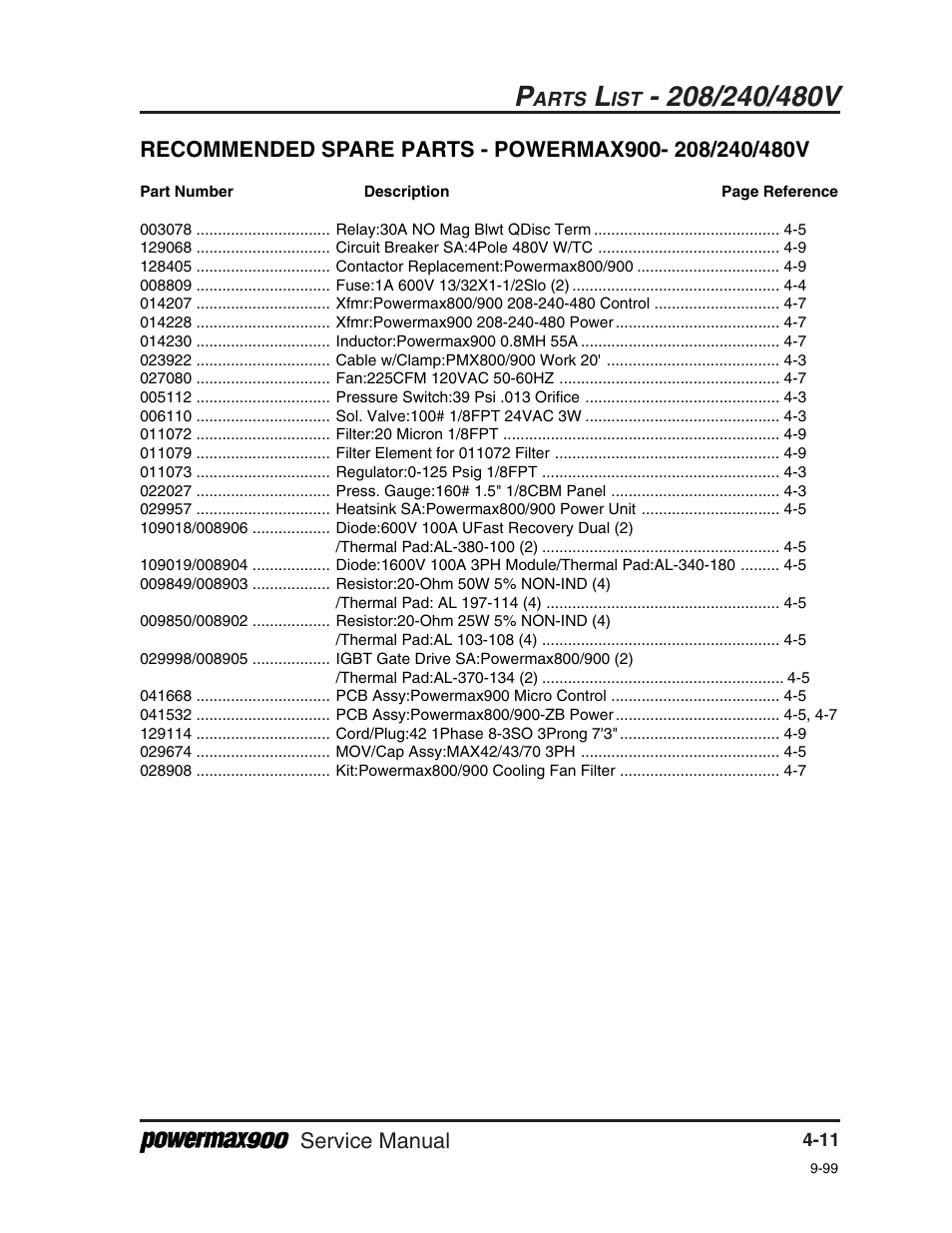 Hypertherm Powermax900 Service Manual User Manual | Page 68 / 107