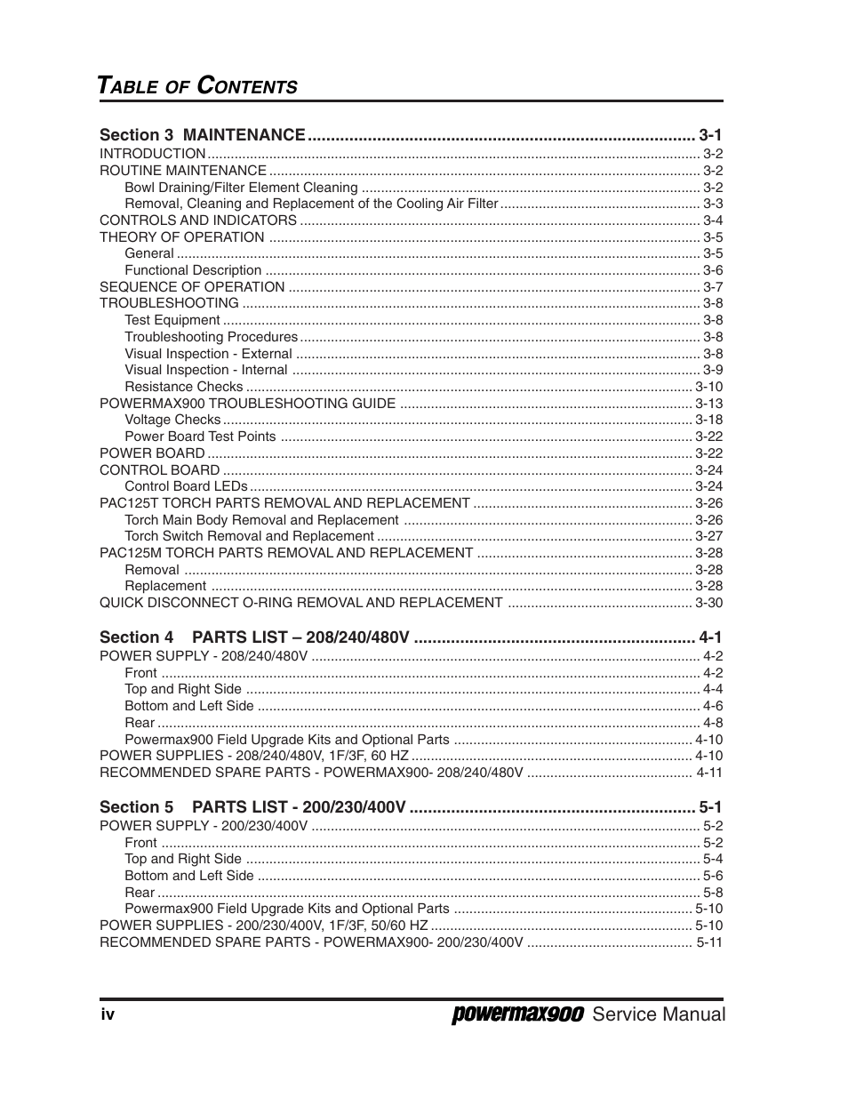 Service manual | Hypertherm Powermax900 Service Manual User Manual | Page 7 / 107