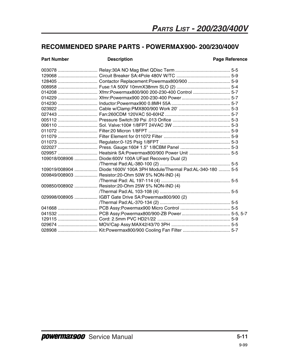 Hypertherm Powermax900 Service Manual User Manual | Page 80 / 107