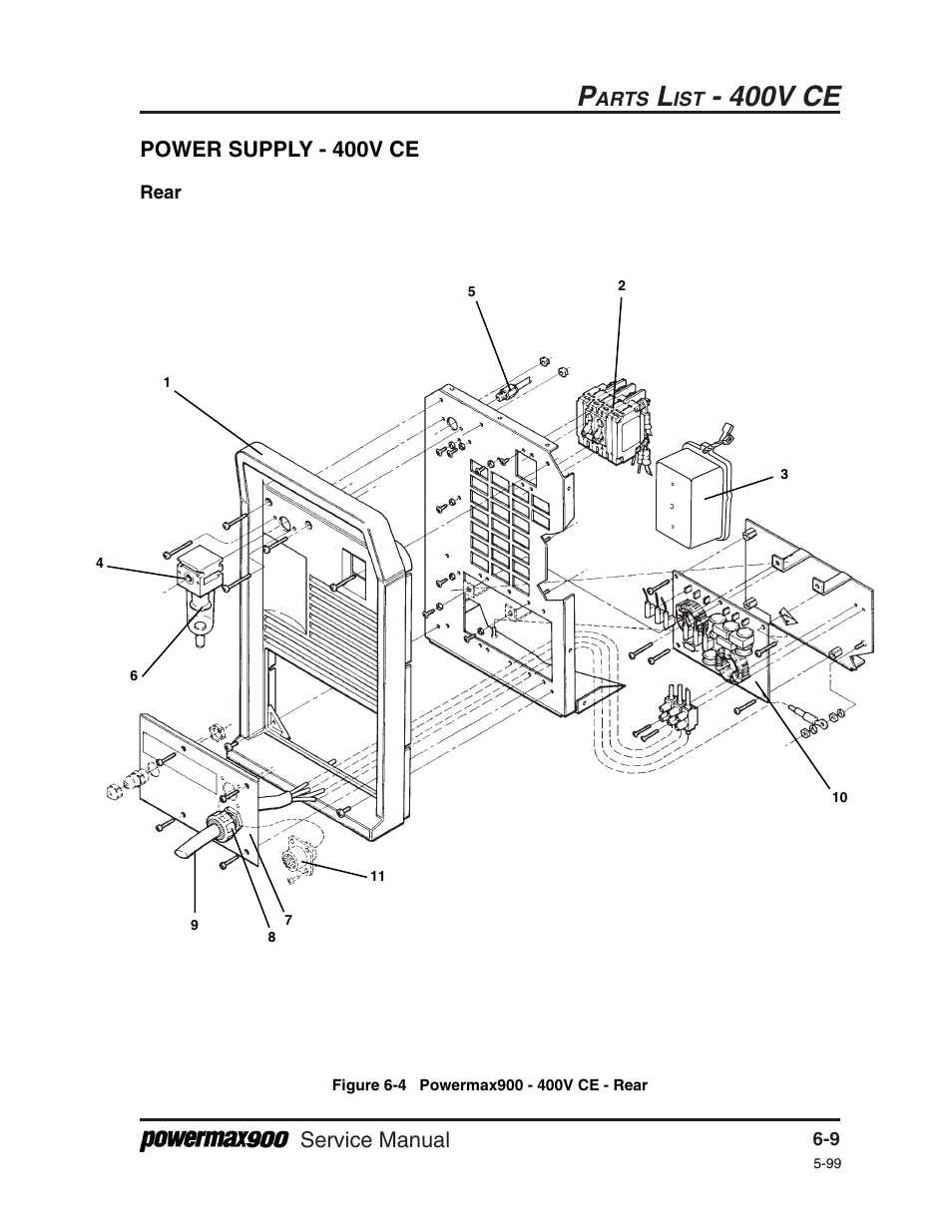 400v ce, Service manual, Power supply - 400v ce | Hypertherm Powermax900 Service Manual User Manual | Page 90 / 107