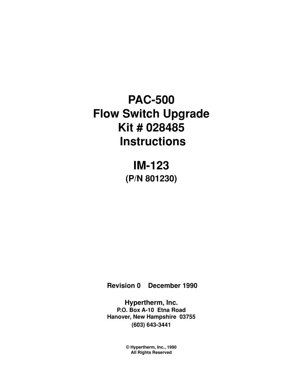 Hypertherm PAC500 Flow Switch Upgrade User Manual | Page 2 / 5