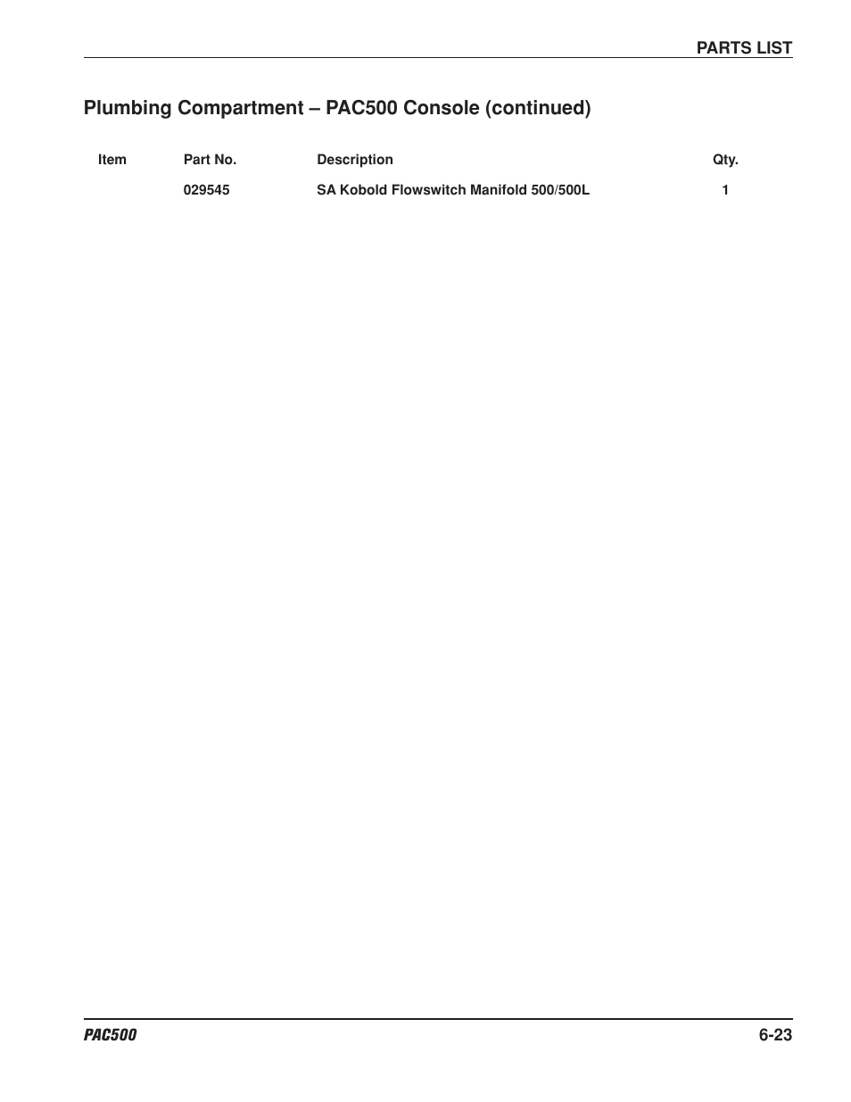 Plumbing compartment – pac500 console (continued) | Hypertherm PAC500 Water Injection Plasma Cutting System User Manual | Page 84 / 96