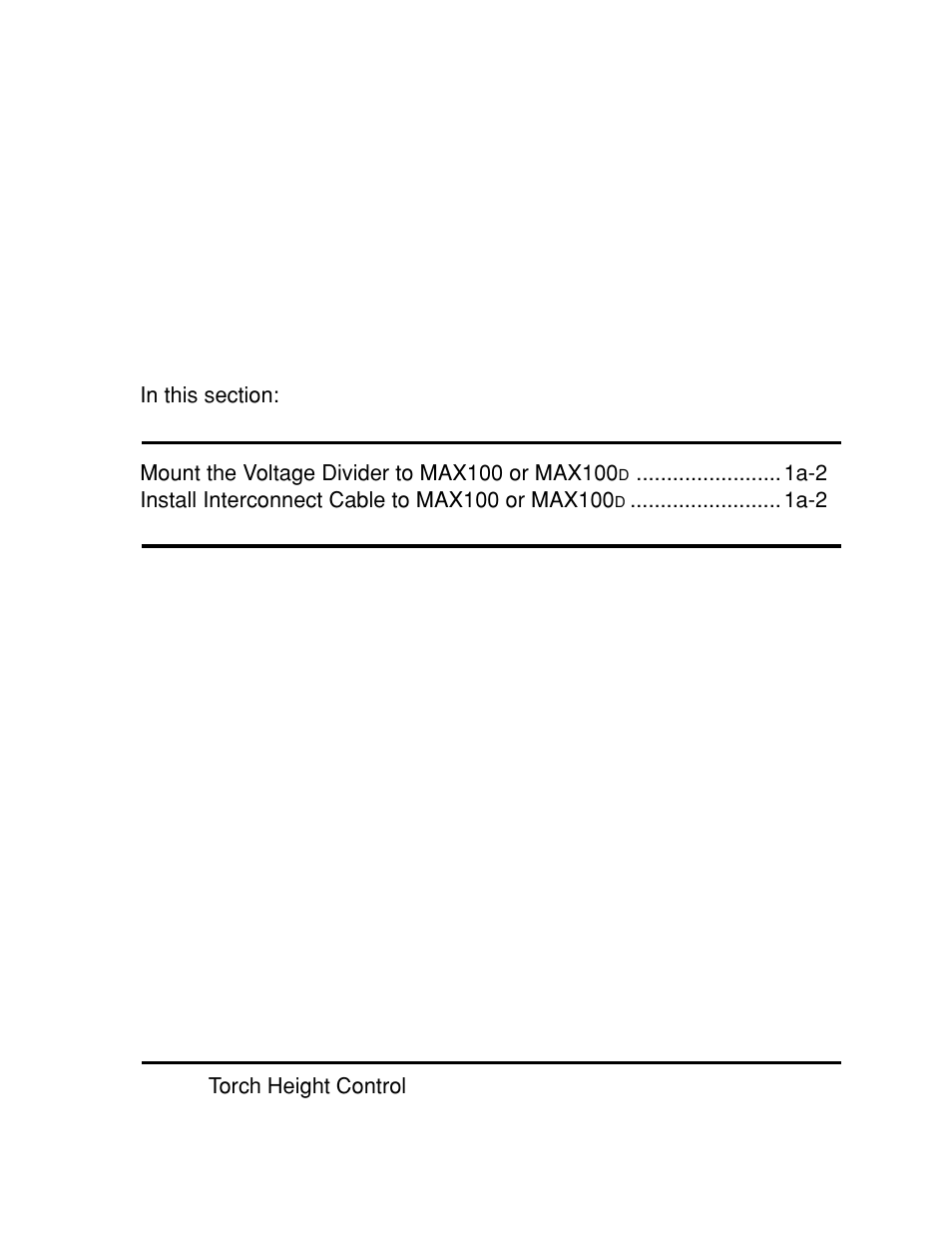 Section 1a installation - max100 or max100d, Section 1a installation - max100 or max100 | Hypertherm THC2 Torch Height Control User Manual | Page 14 / 41