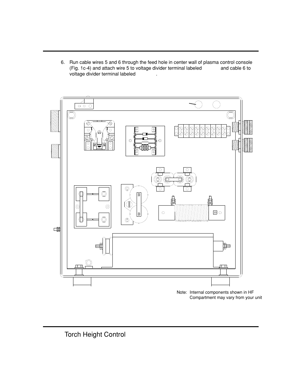 Figure 1c-4, Hf compartment - pac-500 console c-5, Installation - pac-500 | Thc-2 torch height control | Hypertherm THC2 Torch Height Control User Manual | Page 26 / 41