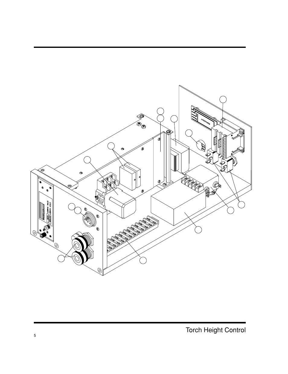 Figure 3-3, Thc-2 interior -6, Parts list | Thc-2 torch height control | Hypertherm THC2 Torch Height Control User Manual | Page 37 / 41