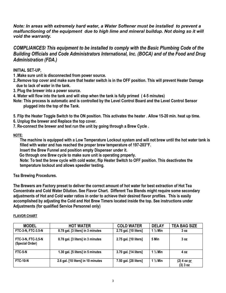 Compliances | Cecilware FTC-3-N User Manual | Page 3 / 17