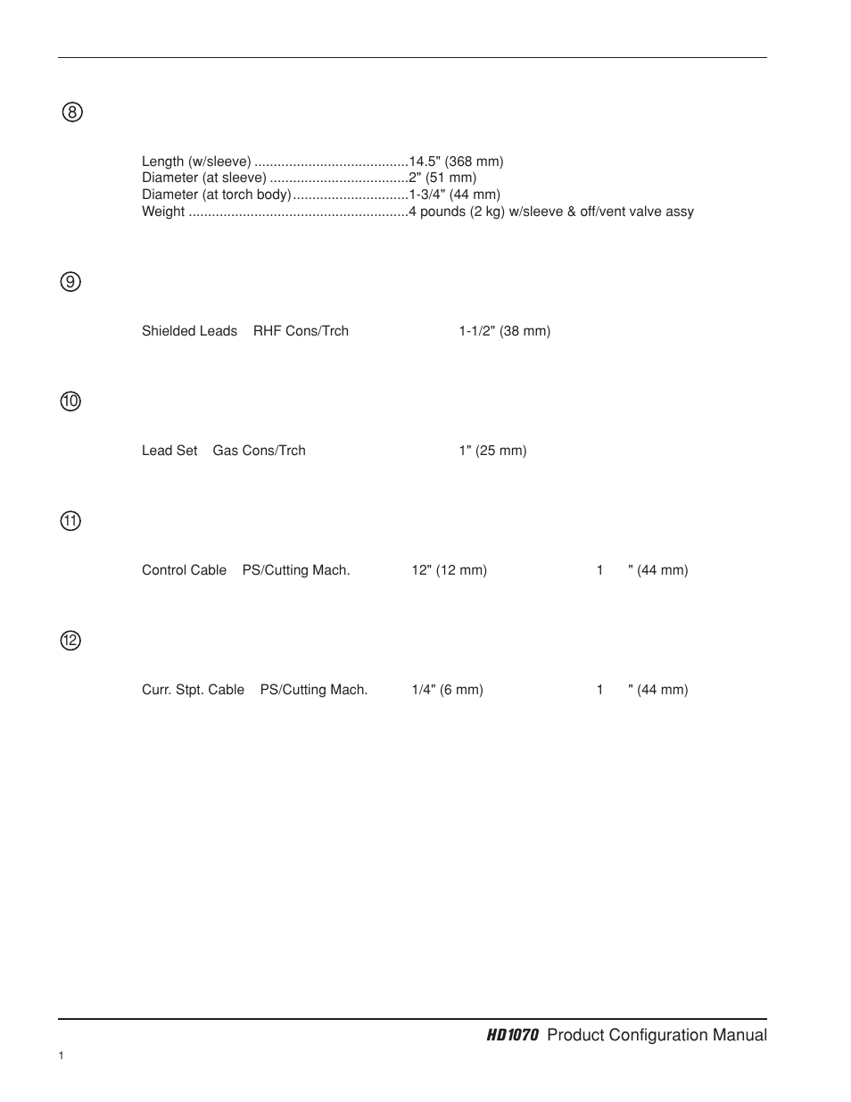 Hypertherm HD1070 Product Configuration User Manual | Page 9 / 28