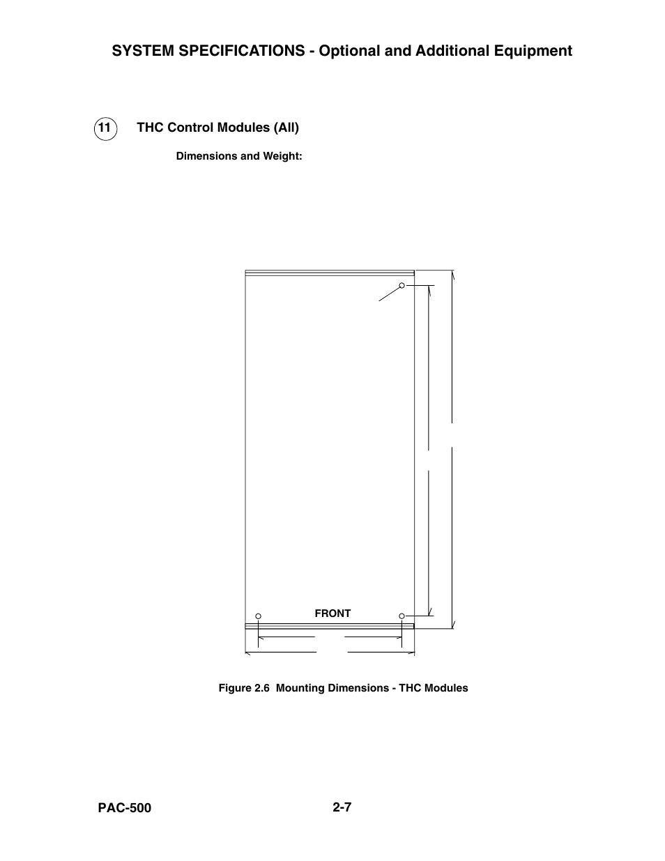 Figure 2.6, Mounting dimensions - thc modules -7, Thc control modules (all) -7 | Hypertherm PAC500 Product Configuration User Manual | Page 46 / 58