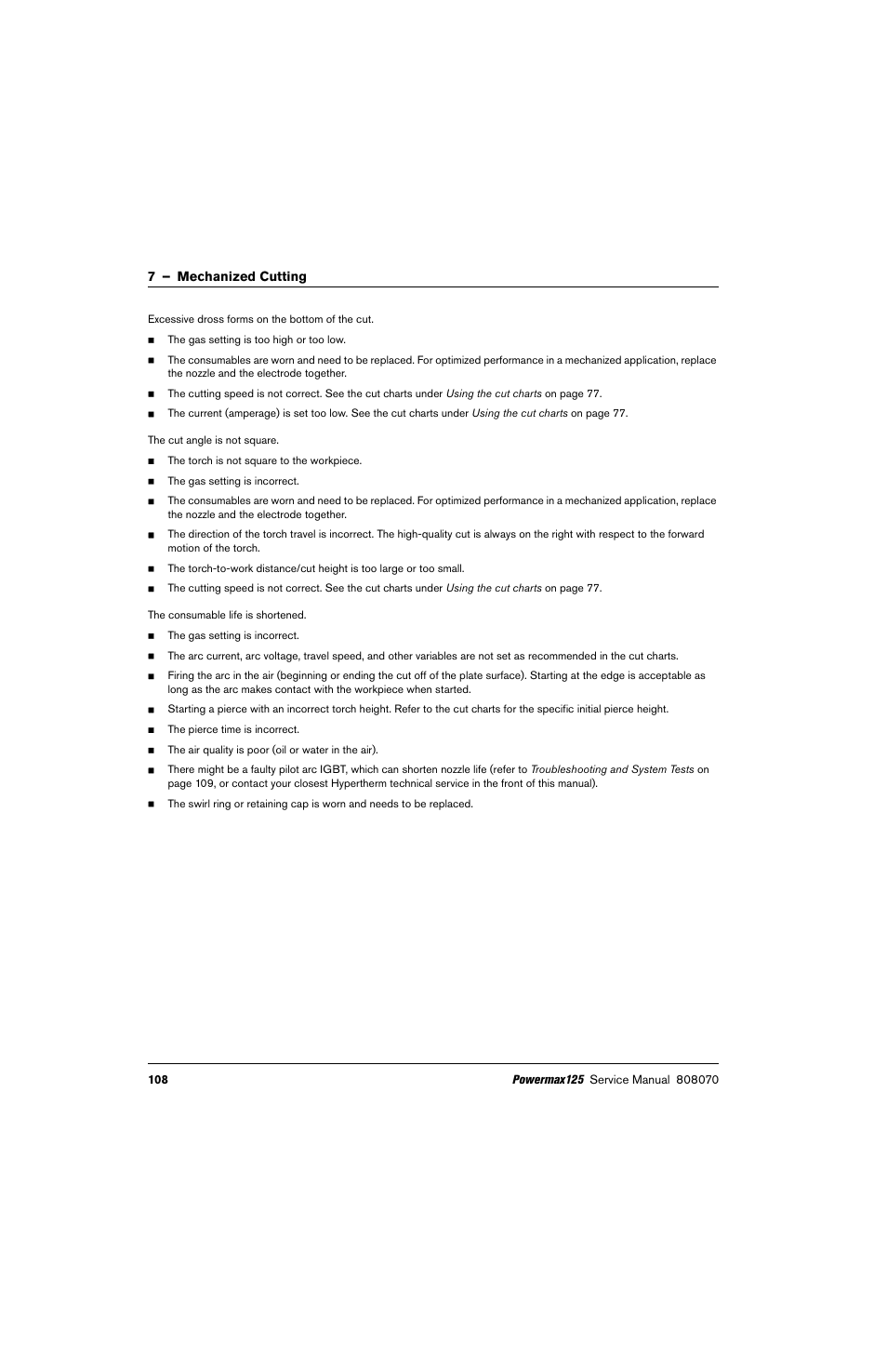 7 – mechanized cutting | Hypertherm Powermax125 Service Manua User Manual | Page 108 / 317