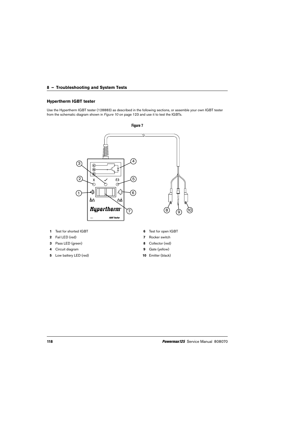 Hypertherm igbt tester | Hypertherm Powermax125 Service Manua User Manual | Page 118 / 317