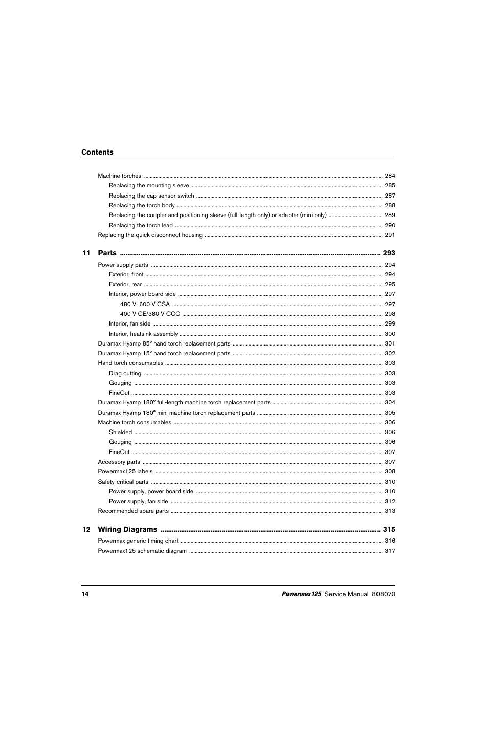 Hypertherm Powermax125 Service Manua User Manual | Page 14 / 317