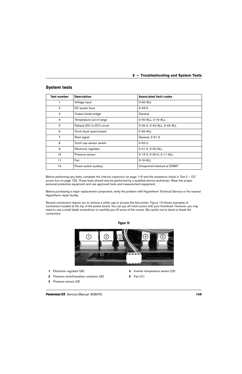 System tests | Hypertherm Powermax125 Service Manua User Manual | Page 149 / 317