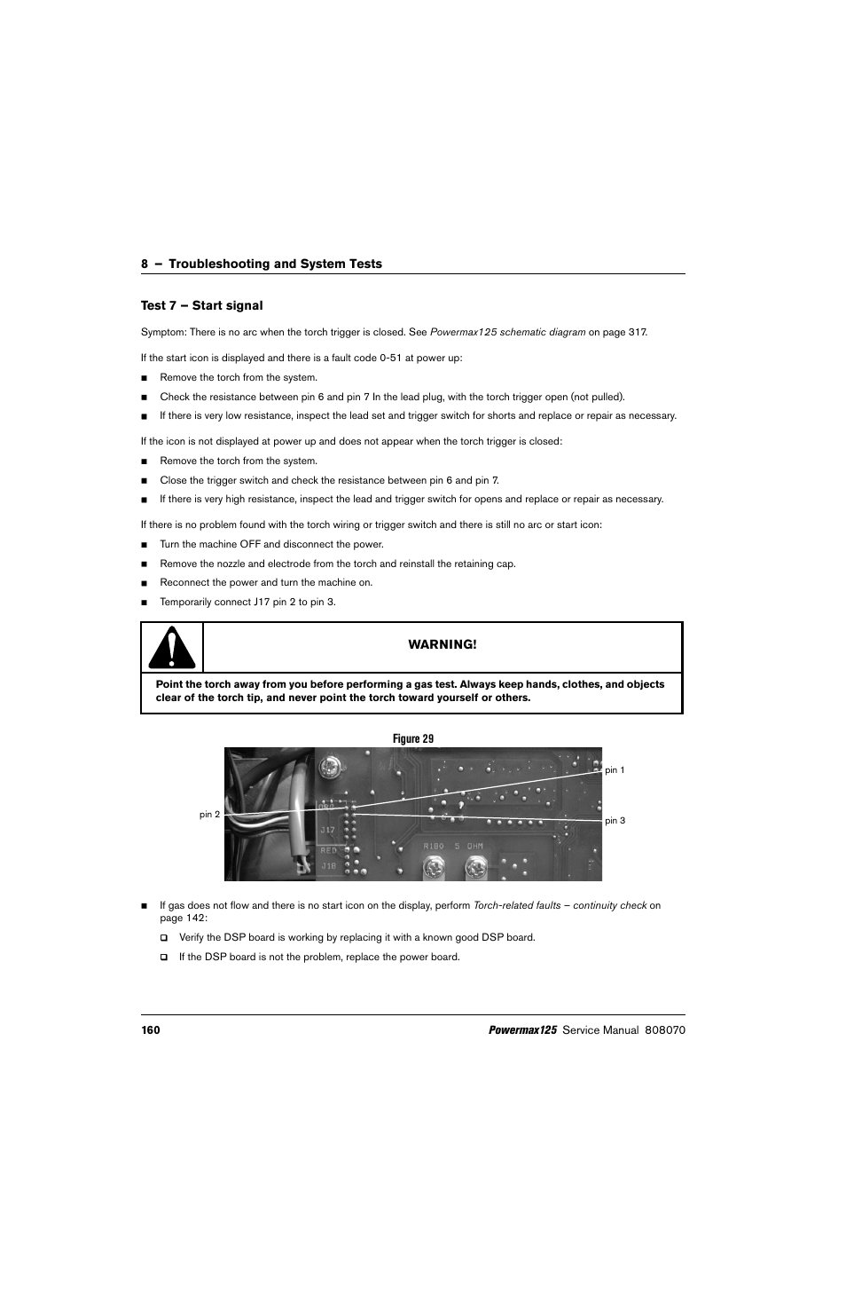 Test 7 – start signal | Hypertherm Powermax125 Service Manua User Manual | Page 160 / 317
