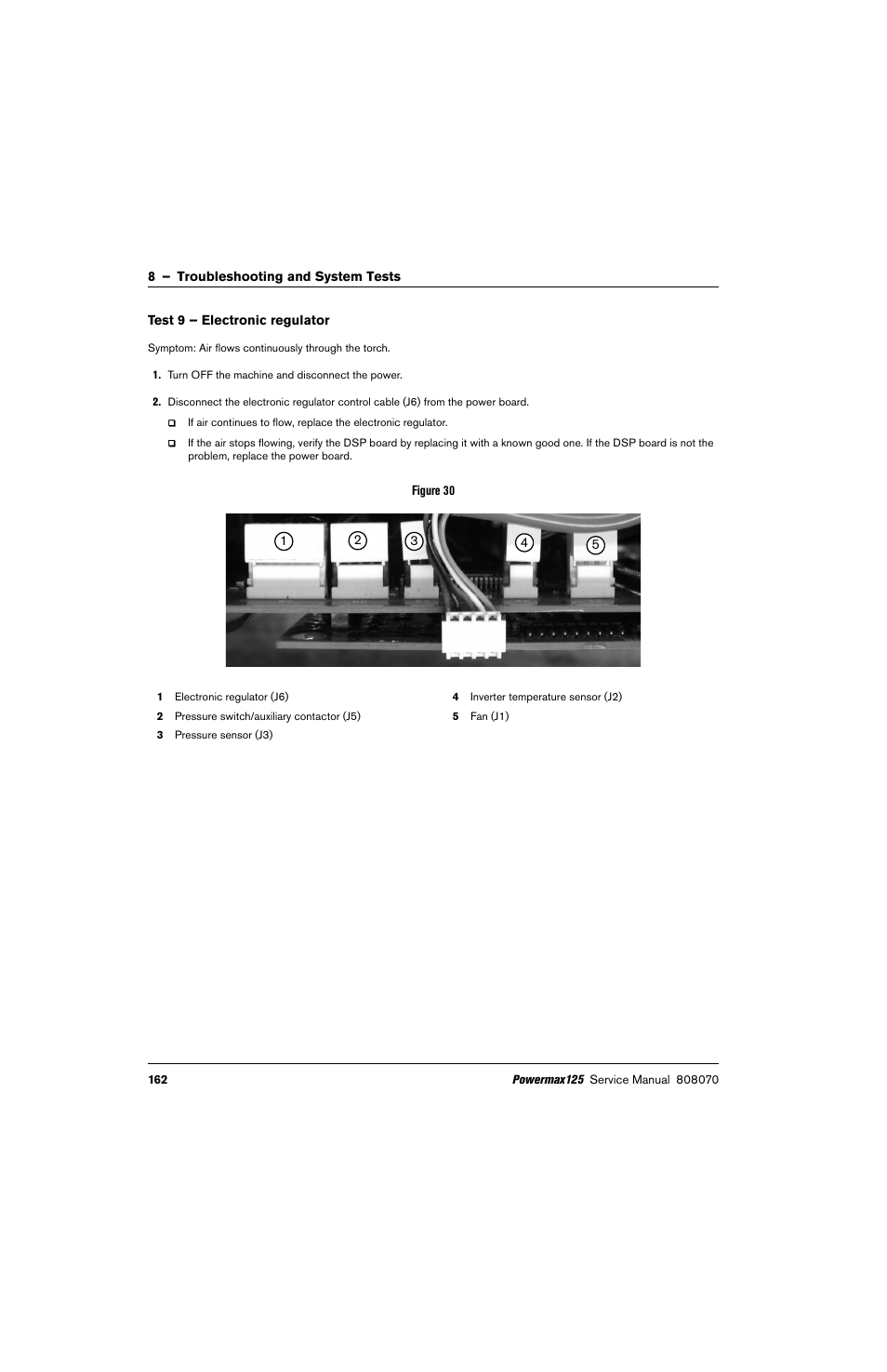 Test 9 – electronic regulator | Hypertherm Powermax125 Service Manua User Manual | Page 162 / 317