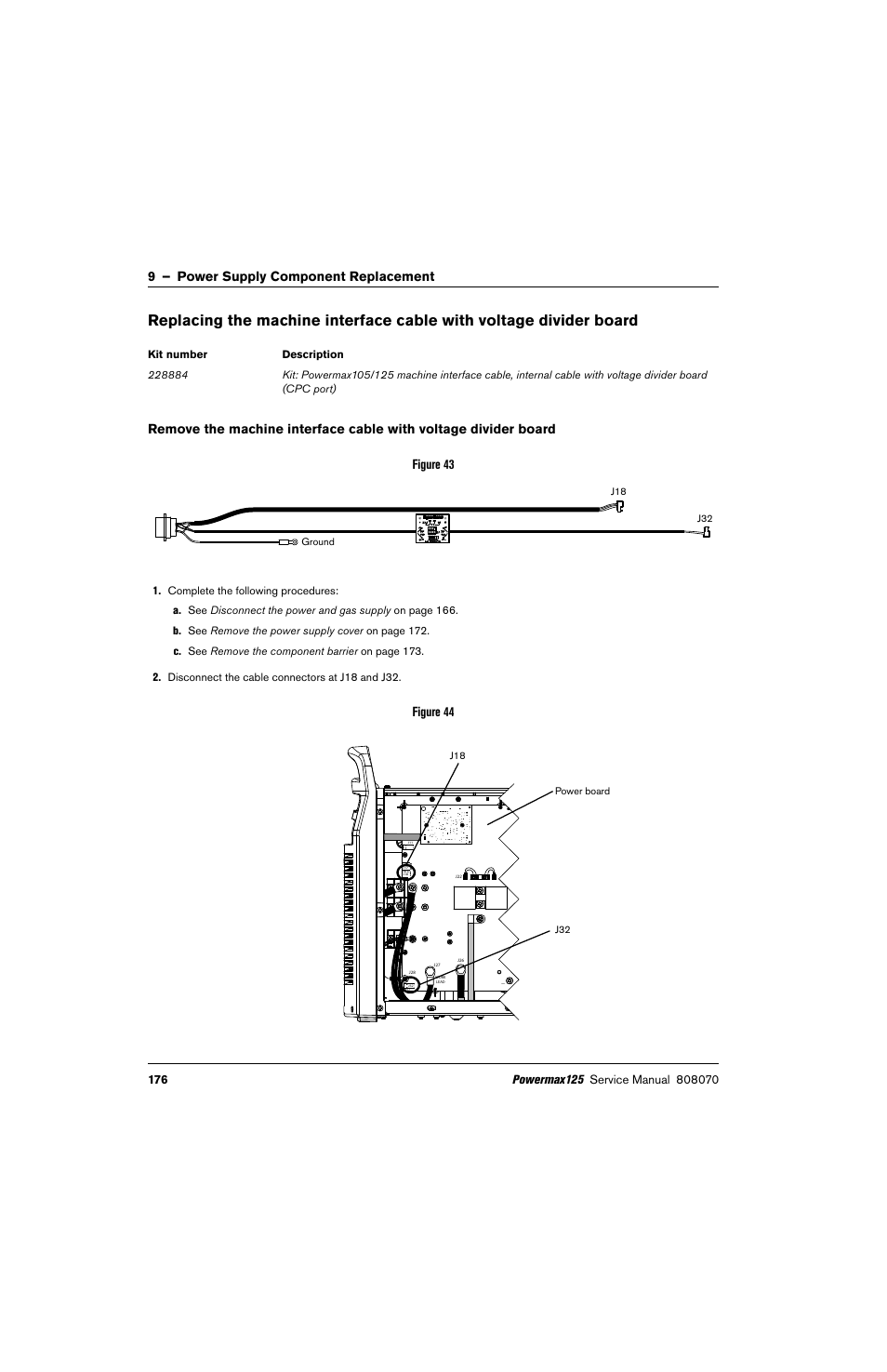 9 – power supply component replacement, Figure 44 | Hypertherm Powermax125 Service Manua User Manual | Page 176 / 317