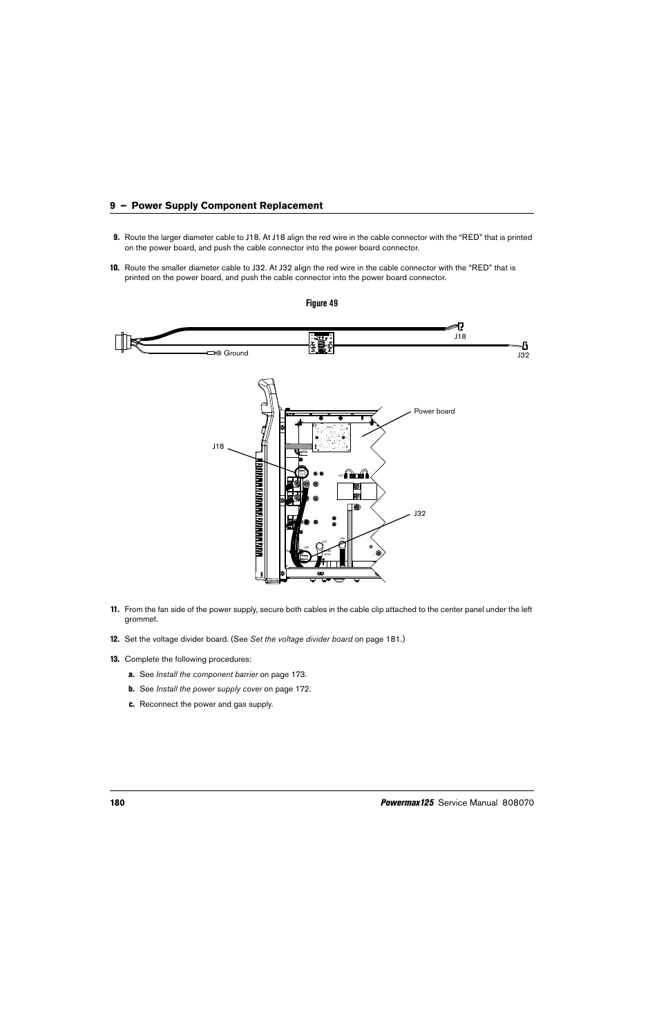9 – power supply component replacement, Figure 49 | Hypertherm Powermax125 Service Manua User Manual | Page 180 / 317
