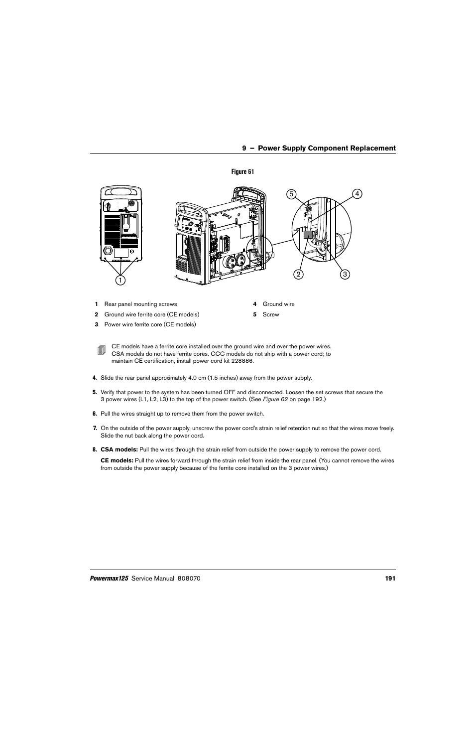 Figure 61 | Hypertherm Powermax125 Service Manua User Manual | Page 191 / 317