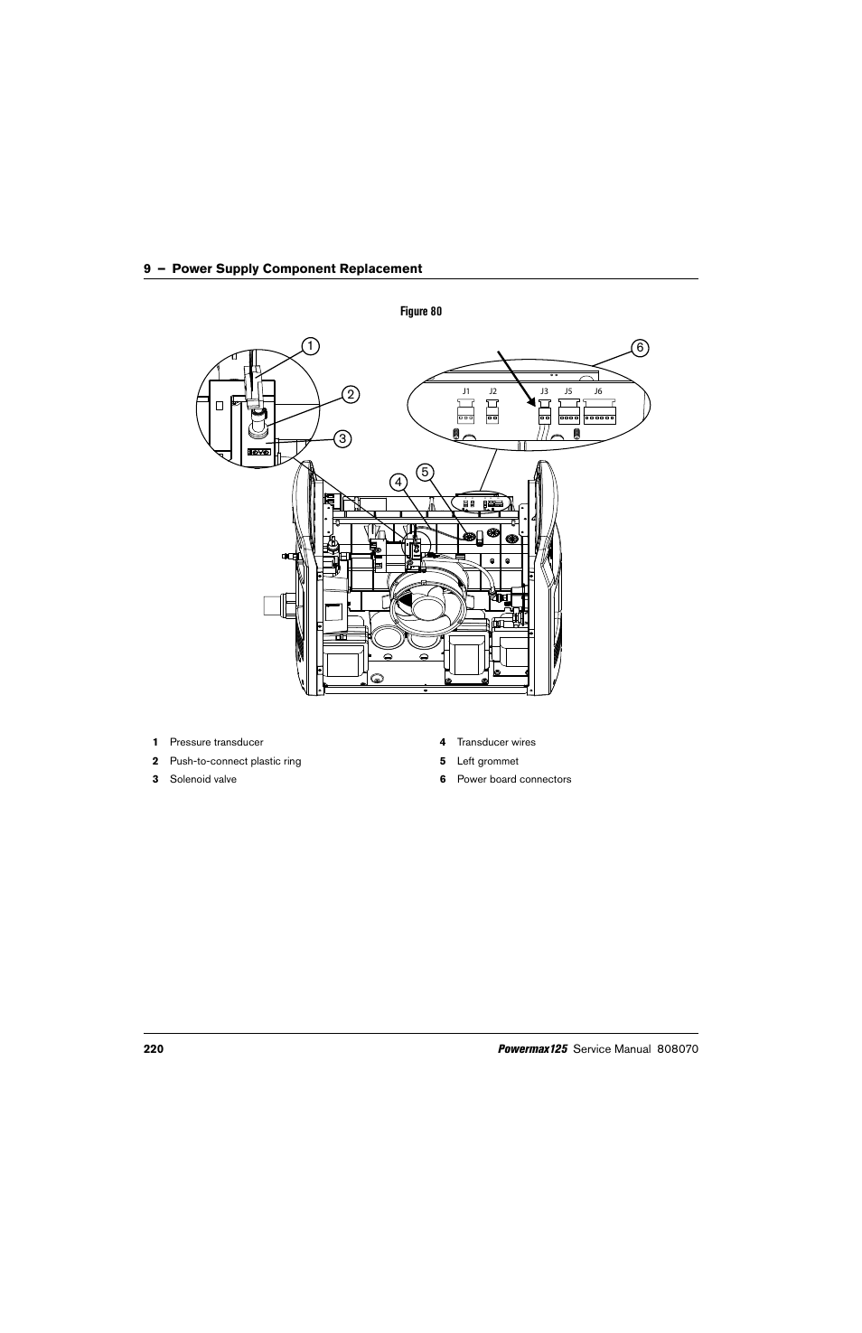 9 – power supply component replacement figure 80 | Hypertherm Powermax125 Service Manua User Manual | Page 220 / 317