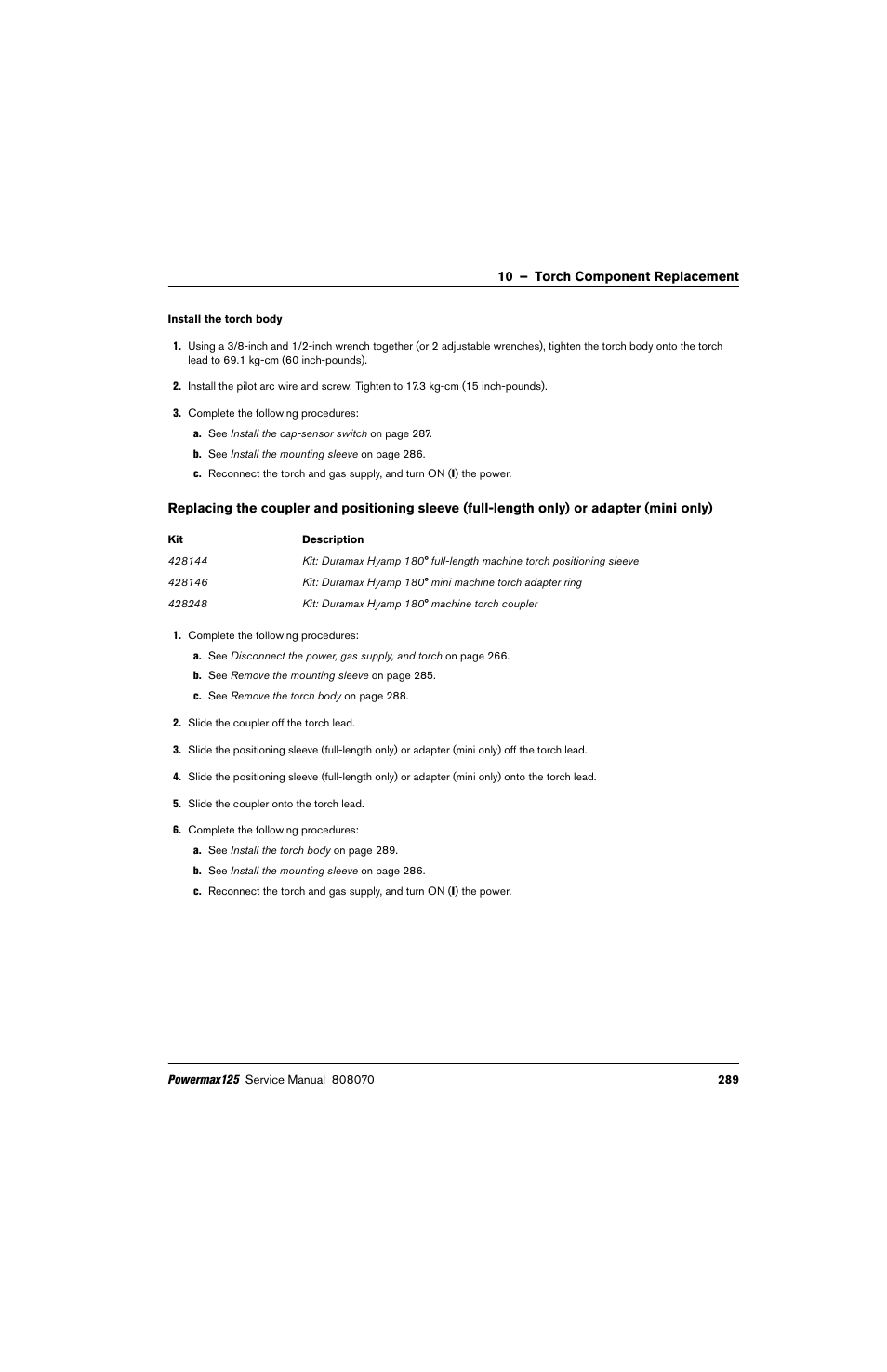 Hypertherm Powermax125 Service Manua User Manual | Page 289 / 317