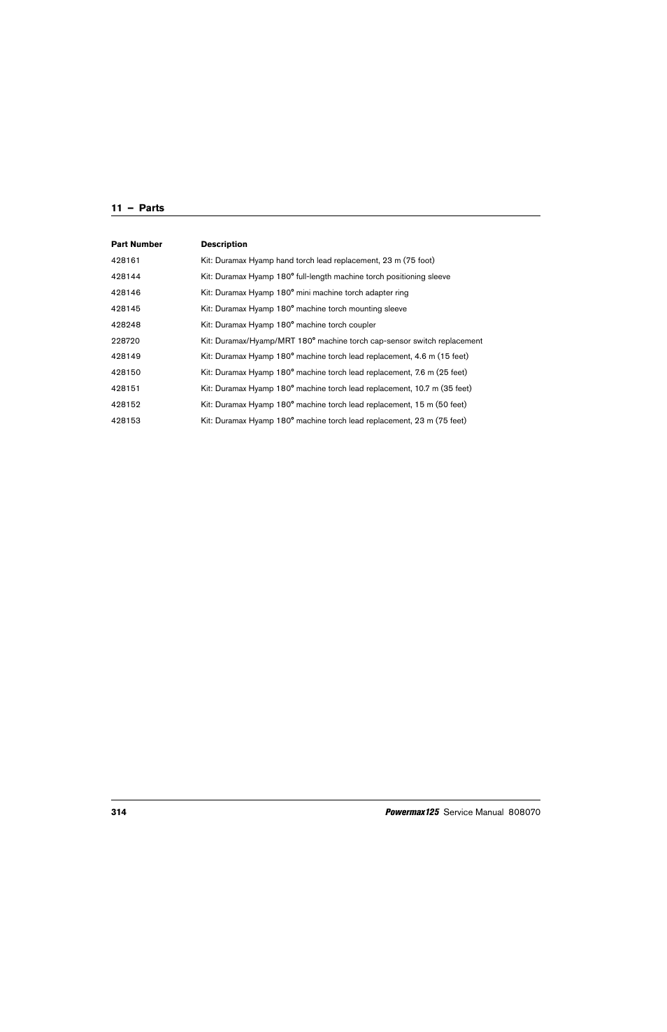 Hypertherm Powermax125 Service Manua User Manual | Page 314 / 317