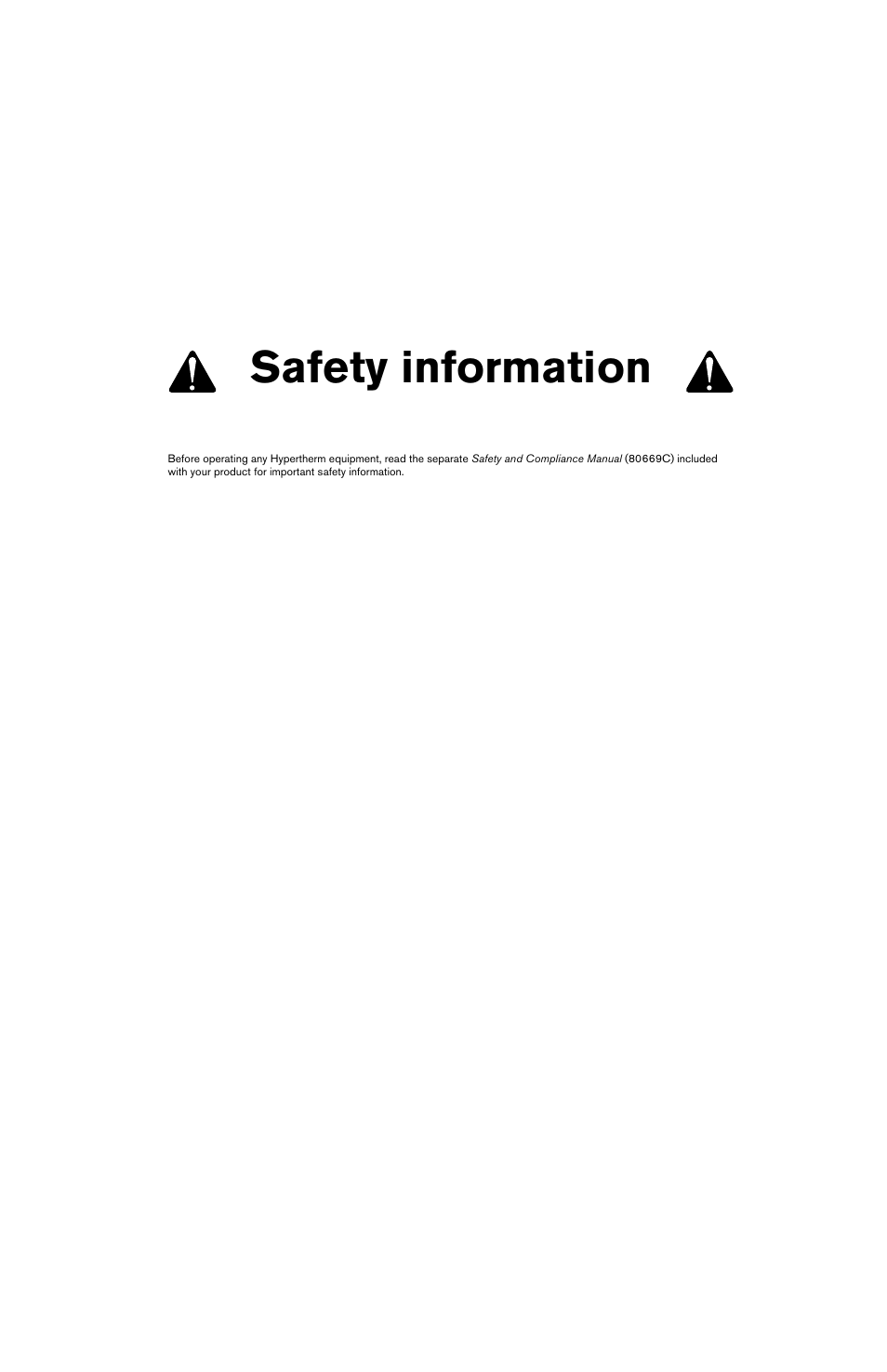 Safety information | Hypertherm Powermax125 Service Manua User Manual | Page 5 / 317