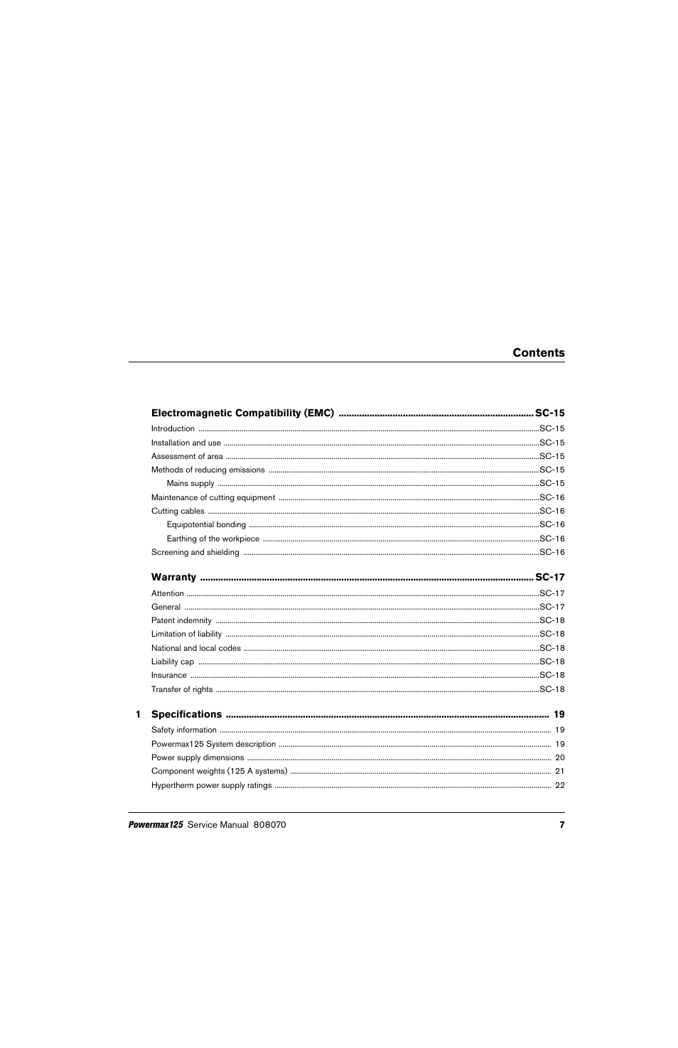 Hypertherm Powermax125 Service Manua User Manual | Page 7 / 317