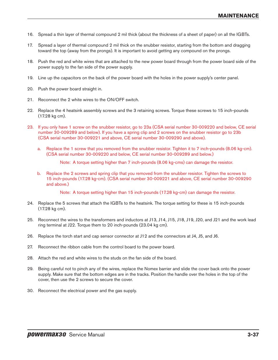 Powermax | Hypertherm Powermax30 Service Manual power board replacement procedure update User Manual | Page 4 / 4