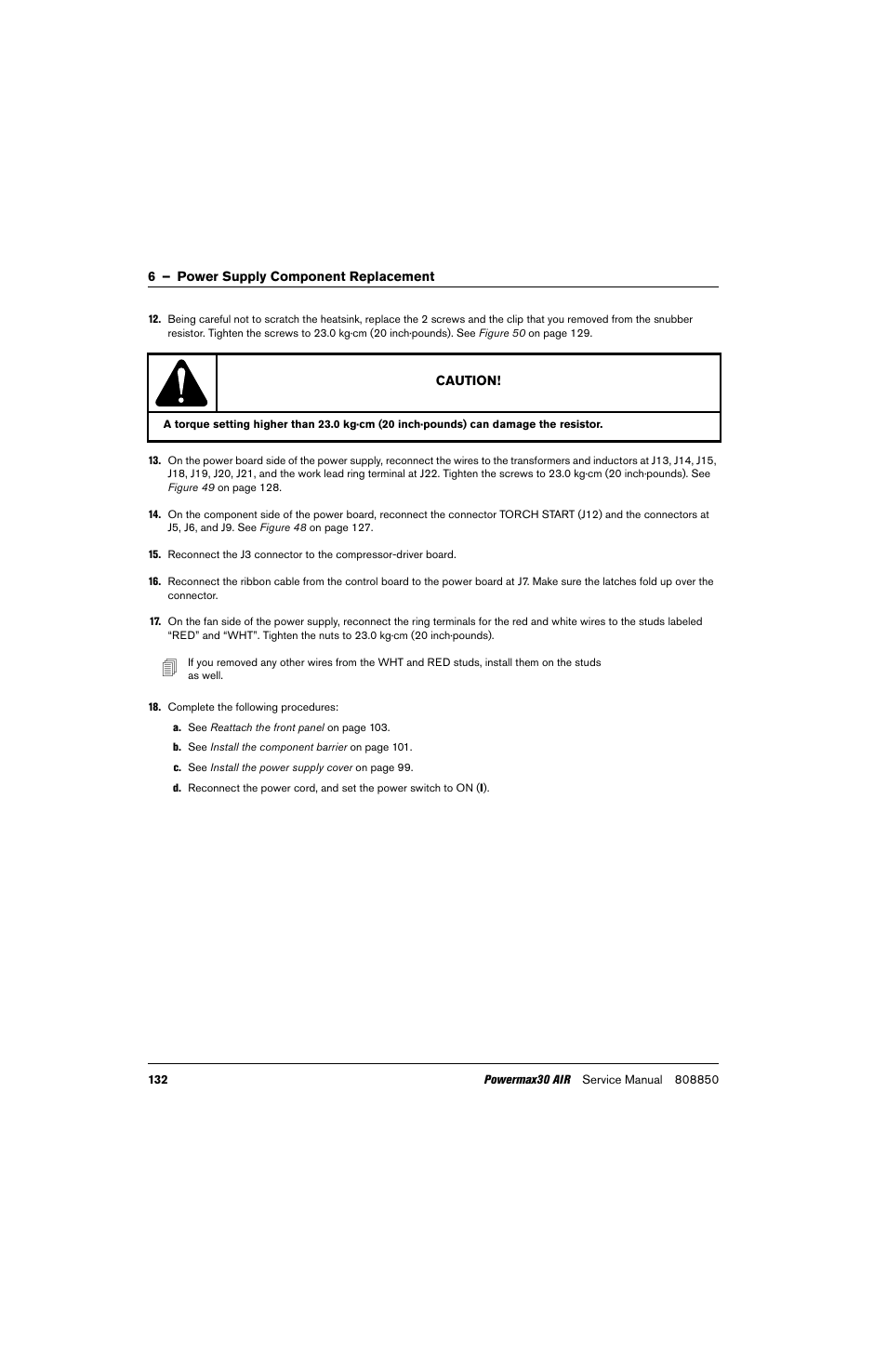 Hypertherm Powermax30 AIR Service Manual User Manual | Page 132 / 223