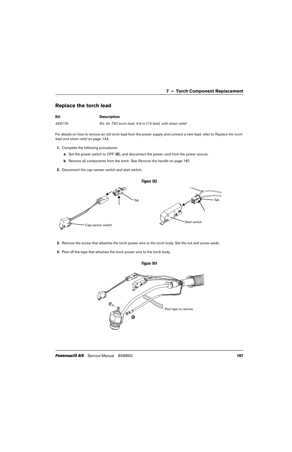 Replace the torch lead, Ad. see | Hypertherm Powermax30 AIR Service Manual User Manual | Page 197 / 223